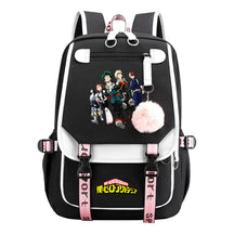 Comics My Heroes Academy Usb Youth Student Backpack Men's And Women's Leisure Ribbon Flip Backpack