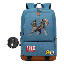 Apex Hero Print Usb Youth School Bag Leisure Travel Backpack