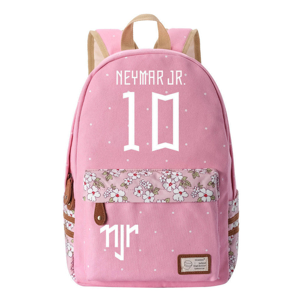 Football Star Neymar Printed Youth School Backpack For Primary And Secondary School Students, Fashionable And Casual Backpack