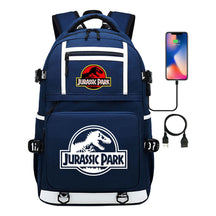 Jurassic Park Dinosaur Usb Youth School Bag Men's And Women's Backpack Leisure Travel Backpack