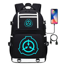 Blue Glow Printed Usb Youth Student Backpack For Men And Women's Leisure Travel Backpack