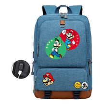 Super Mario Printed Usb Youth Student Backpack For Leisure Travel Backpack
