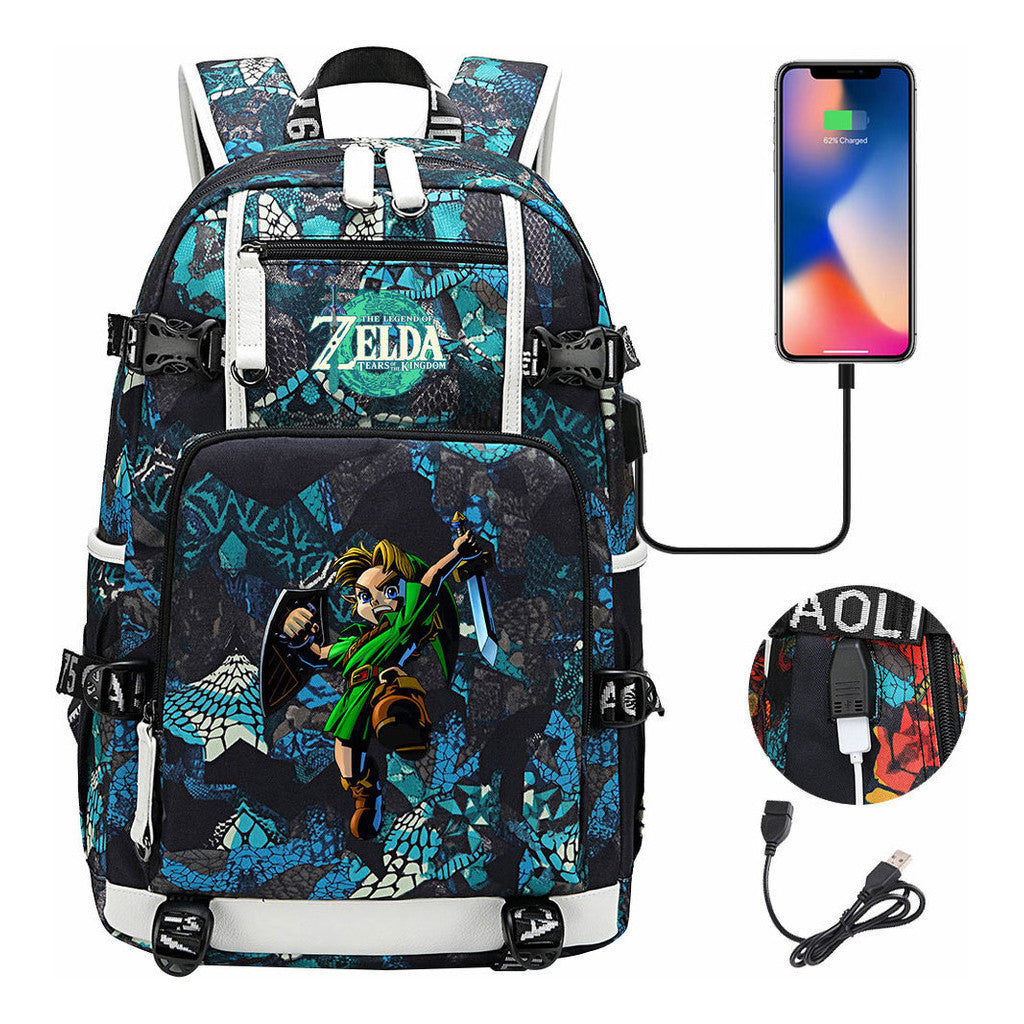 Game Zelda Legend Printed Youth Student Backpack For Men And Women With Large Capacity Leisure Travel Backpack