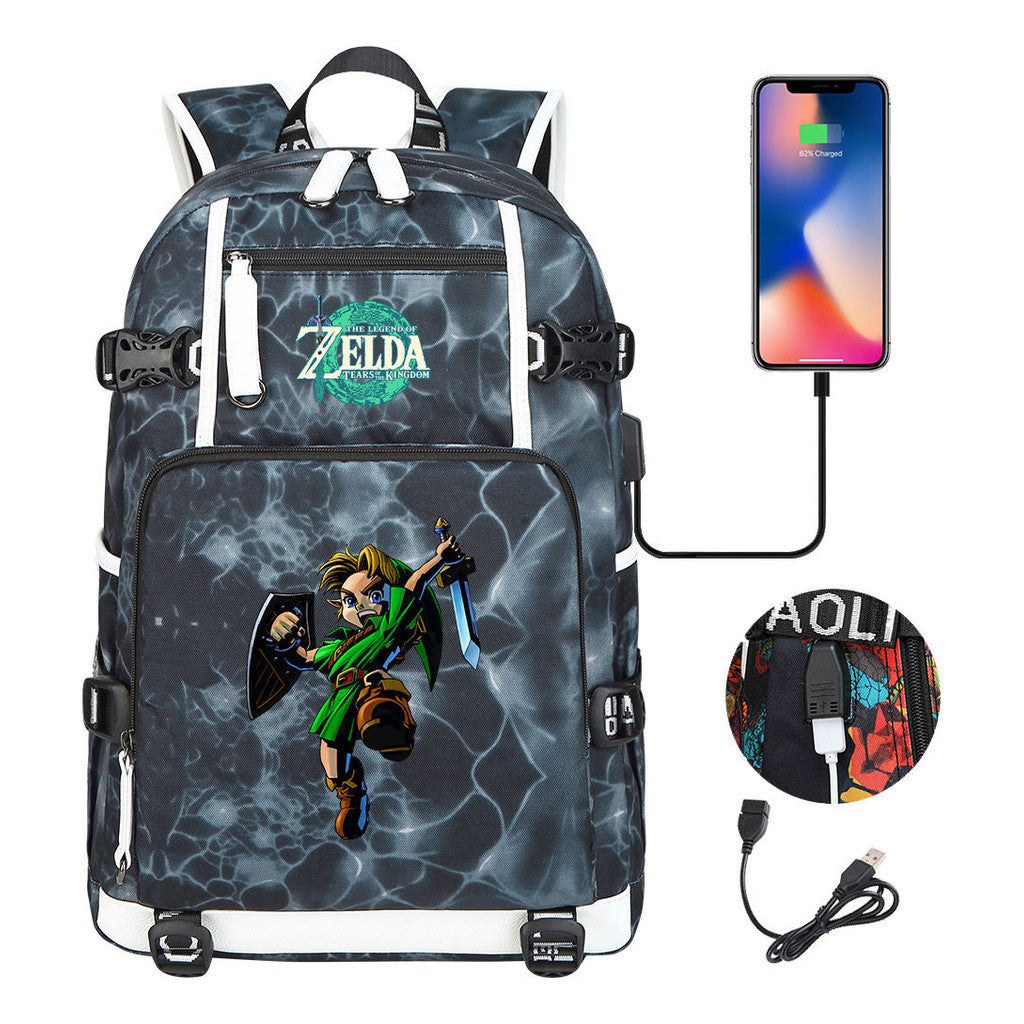 Game Zelda Legend Printed Youth Student Backpack For Men And Women With Large Capacity Leisure Travel Backpack