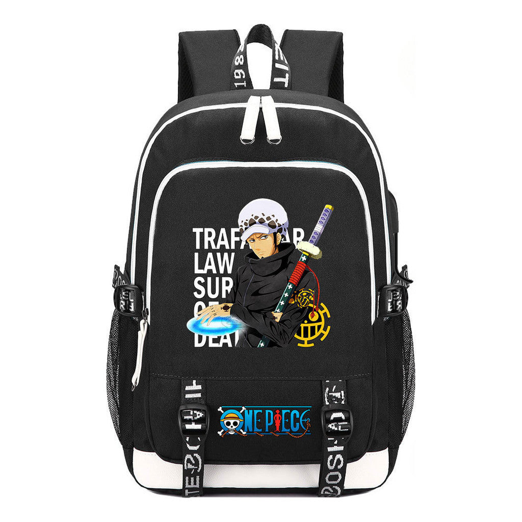 Pirate King Print Youth Student Backpack Usb Casual Backpack