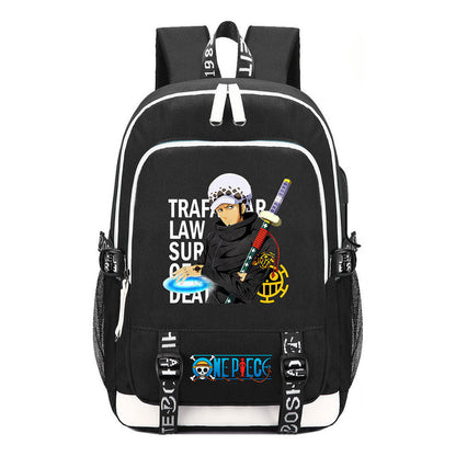 Pirate King Print Youth Student Backpack Usb Casual Backpack