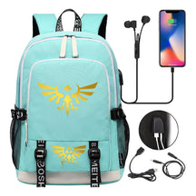 Golden Usb Youth Student Backpack For Leisure Sports Backpack