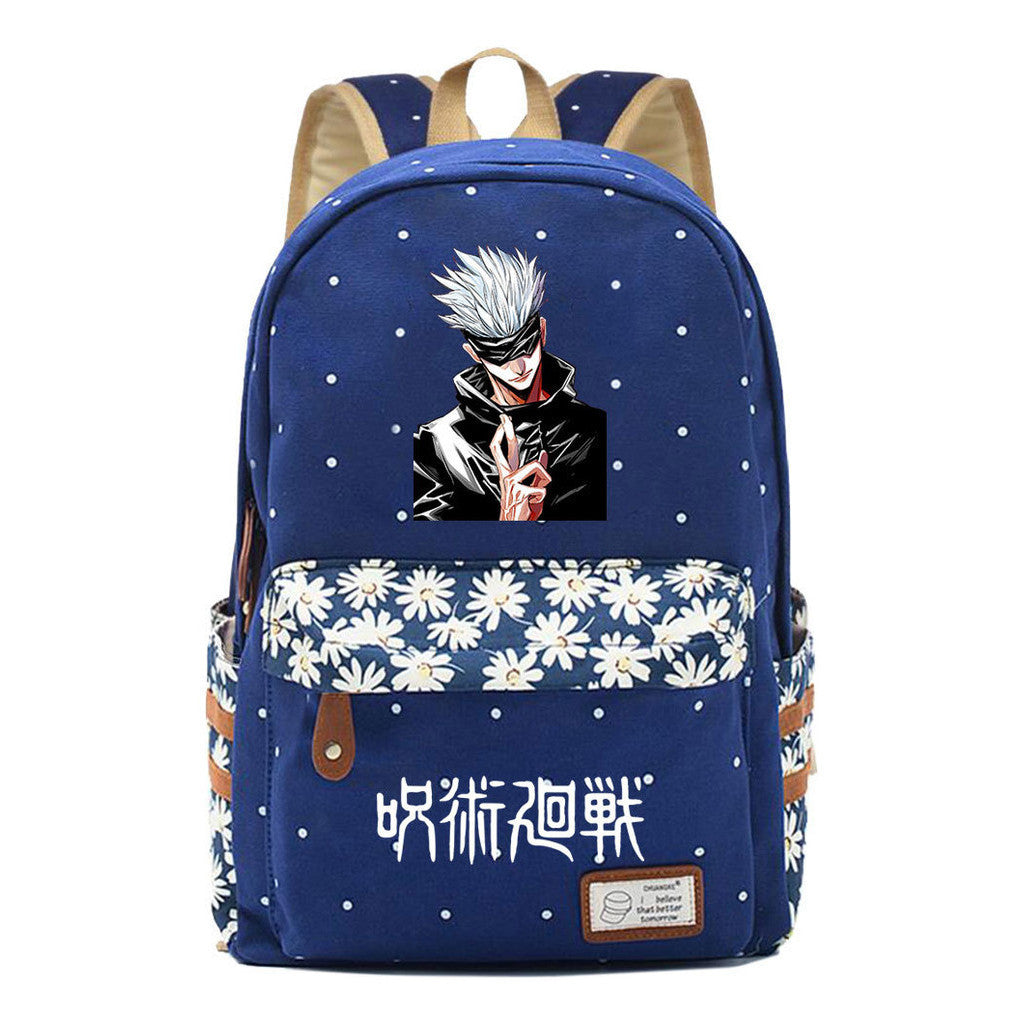 Cartoon Teenage Girl Student Backpack For Men And Women Casual Canvas Backpack