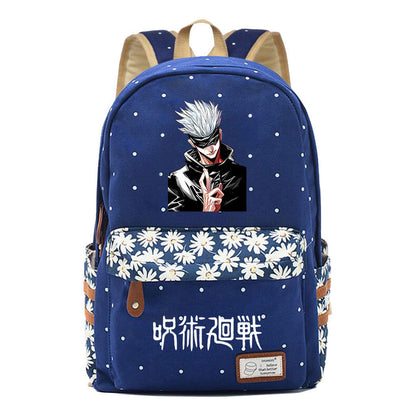 Cartoon Teenage Girl Student Backpack For Men And Women Casual Canvas Backpack