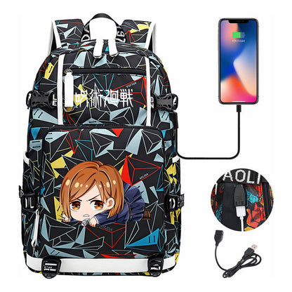 Printed Usb Youth Student Backpack For Men And Women's Leisure Large Capacity Travel Backpack