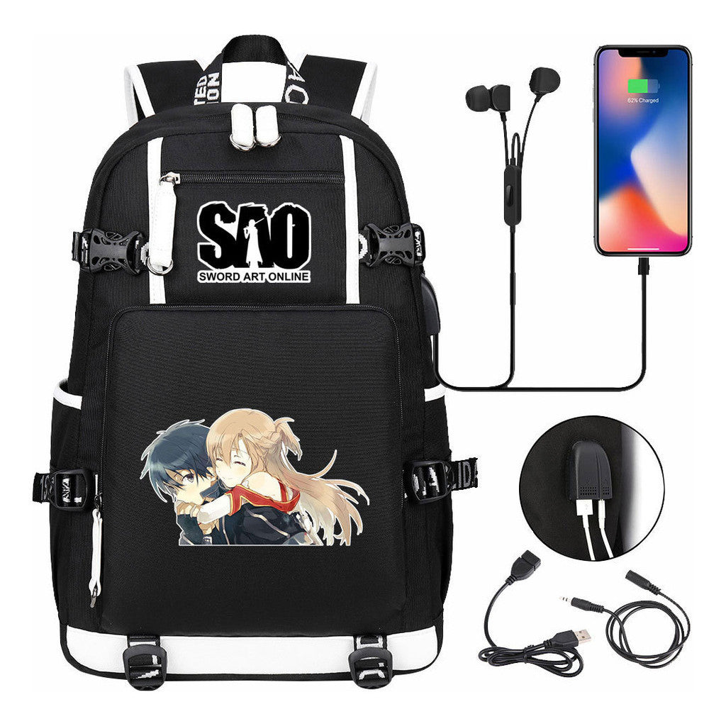 Sword God Domain Usb Youth Student Backpack For Men And Women's Leisure Travel Backpack