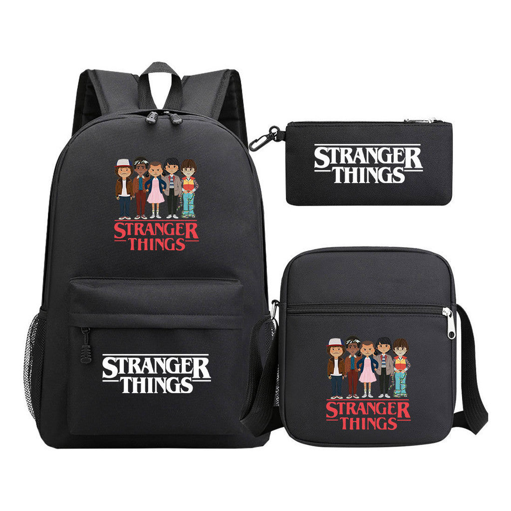 Strange Story Starry Sky Printed Youth Student Backpack 3-piece Set For Men And Women, Backpack Set