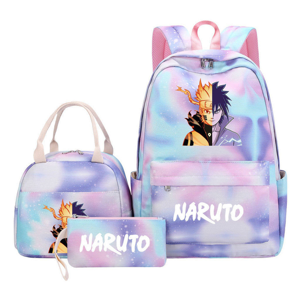 Naruto Teenage Girls School Bag Lunch Bag Three Piece Backpack Set