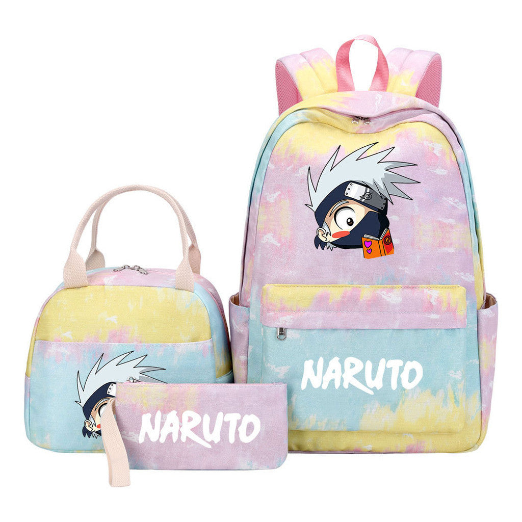 Naruto Teenage Girls School Bag Lunch Bag Three Piece Backpack Set