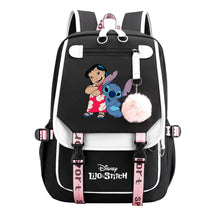 Interstellar Baby Stitch Usb Backpack For Boys And Girls, Casual Woven Strap Flip Back Backpack