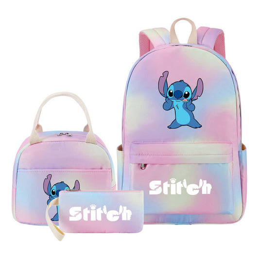 Interstellar Baby Stitch Youth Student Girls School Bag Lunch Bag Three Piece Set Backpack Set