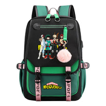 My Heroes Academy Usb Youth Student Backpack With Casual Woven Strap Flip Back Backpack