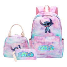 Interstellar Baby Stitch Youth Student Girls School Bag Lunch Bag Three Piece Set Backpack Set