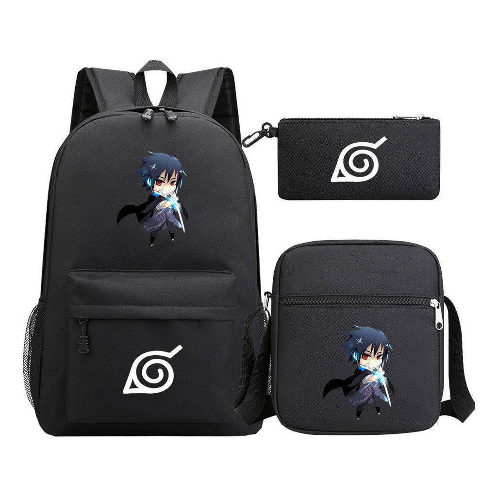 Anime Naruto Starry Sky Student School Bag Three Piece Set Backpack Set