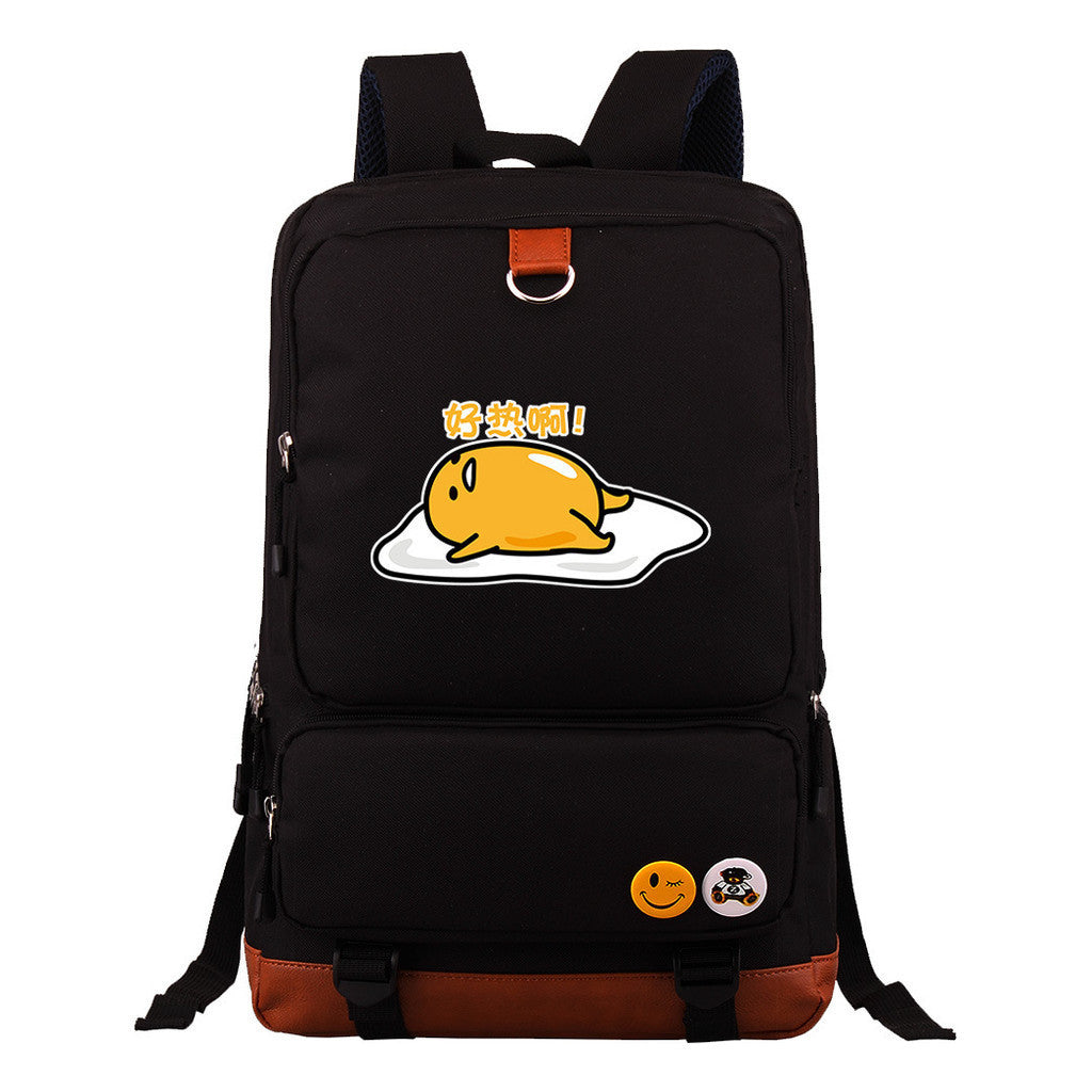 Cartoon Anime Lazy Egg Youth Student Backpack With Large Capacity Travel Bag For Boys And Girls Backpack