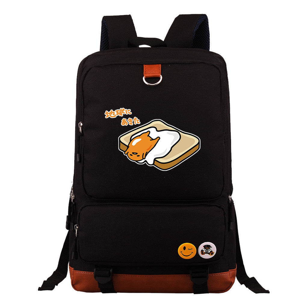 Cartoon Anime Lazy Egg Youth Student Backpack With Large Capacity Travel Bag For Boys And Girls Backpack