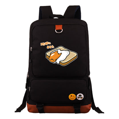 Cartoon Anime Lazy Egg Youth Student Backpack With Large Capacity Travel Bag For Boys And Girls Backpack