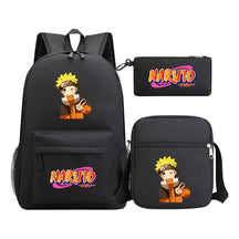 Anime Naruto Starry Sky Student School Bag Three Piece Set For Men And Women Backpack Set