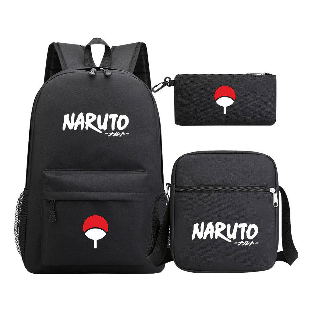 Anime Naruto Starry Sky Youth School Bag Three Piece Set For Men And Women Backpack Set