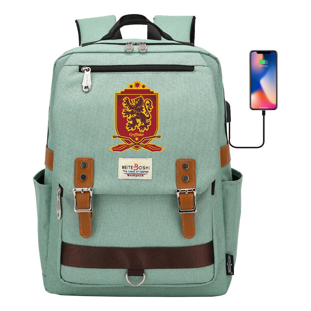 Usb Magnetic Buckle Student Backpack For Men And Women, Youth Leisure Backpack