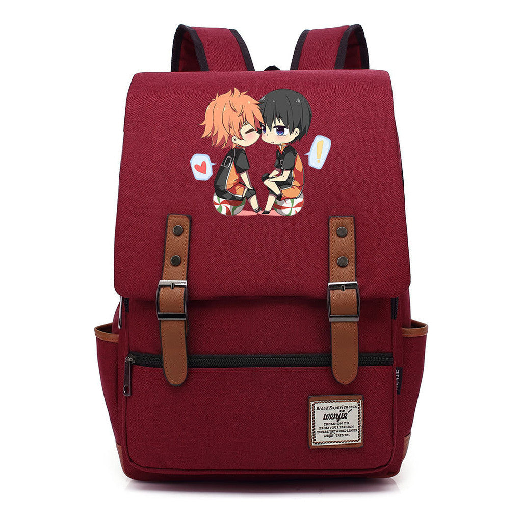 Volleyball Youth Printed Student School Bag Casual Belt Buckle Classic Backpack