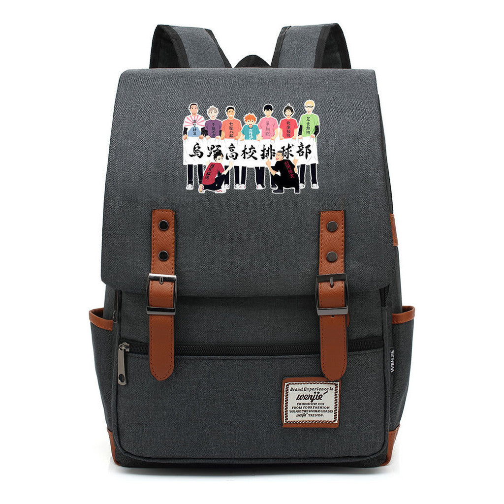 Volleyball Youth Printed Youth Student School Bag Men's And Women's Leisure Belt Buckle Classic Backpack