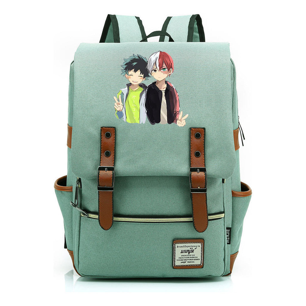 Anime My Heroes Academy Printed Youth Student School Bag Casual Belt Buckle Classic Backpack
