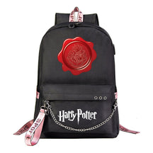 School Of Witchcraft And Wizardry Emblem Usb Student School Bag Leisure Travel Backpack