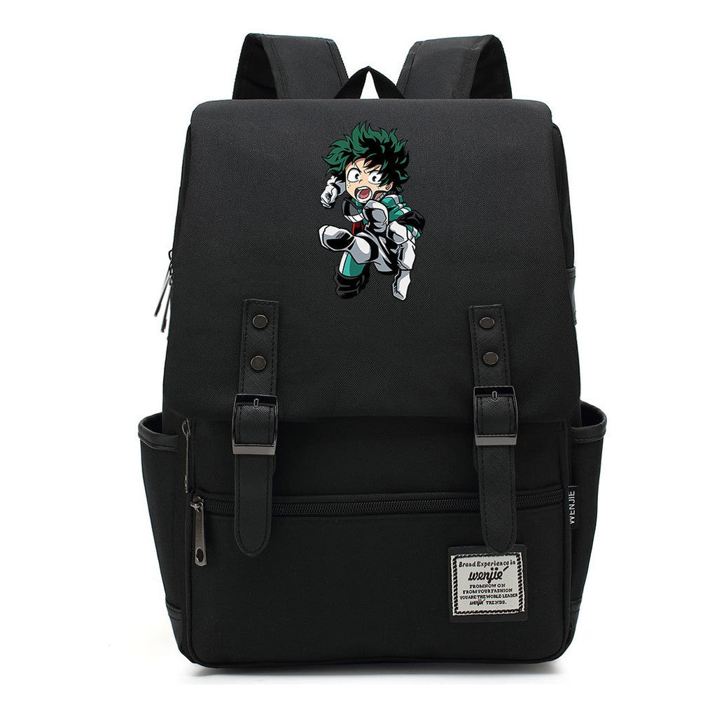 Anime My Heroes Academy Printed Youth Student Backpack Men's And Women's Leisure Belt Buckle Classic Backpack