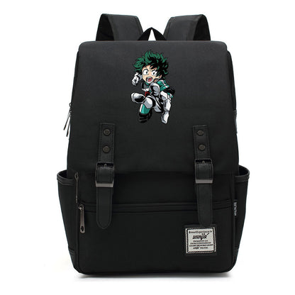 Anime My Heroes Academy Printed Youth Student Backpack Men's And Women's Leisure Belt Buckle Classic Backpack
