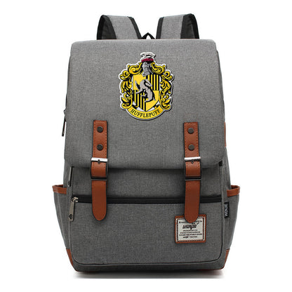 School Of Magic Printed Student School Bag Men's And Women's Casual Belt Buckle Classic Backpack