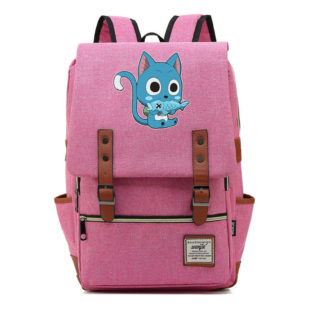 Printed Schoolbag Leisure Belt Buckle Classic Backpack Young Students
