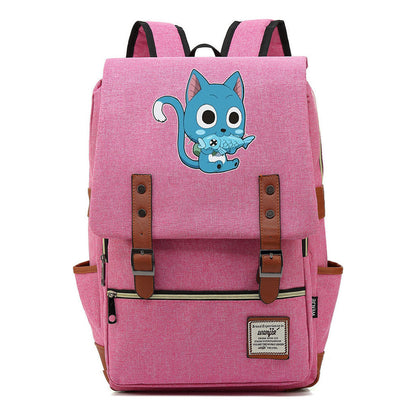 Printed Schoolbag Leisure Belt Buckle Classic Backpack Young Students