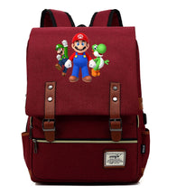 Super Mario Youth Student backpack USB casual backpack