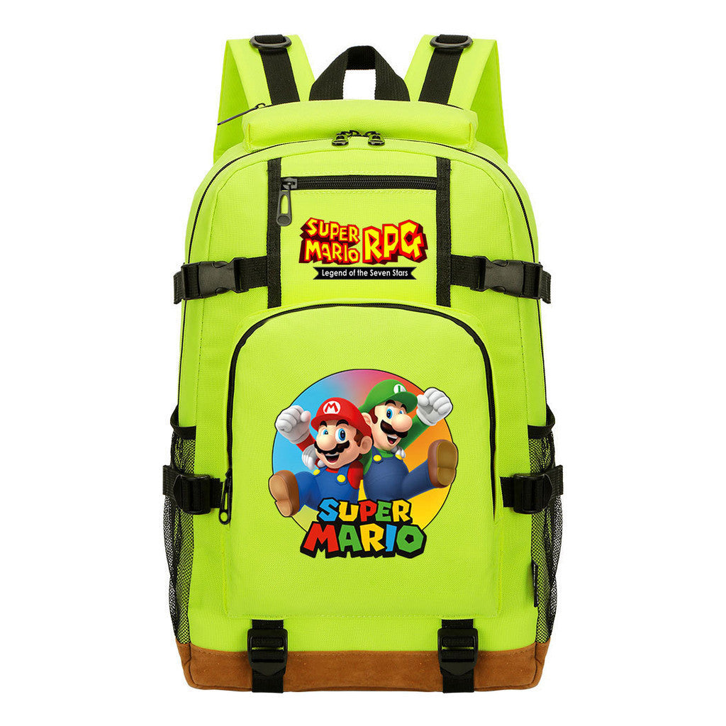 Super Mario Printed Teenage Student Backpack Leisure Travel Backpack