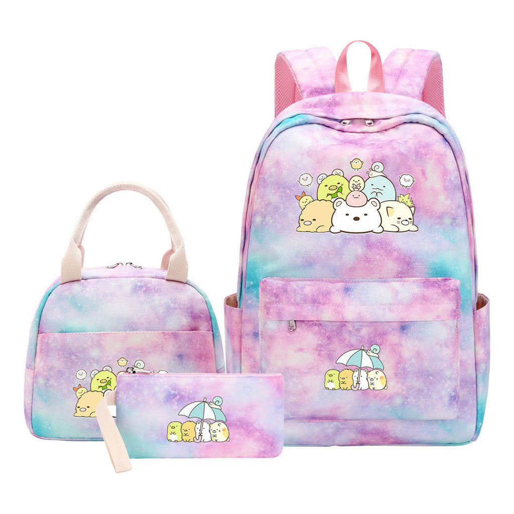 Corner Biology Student School Bag Lunch Bag Three Piece Set Backpack Set