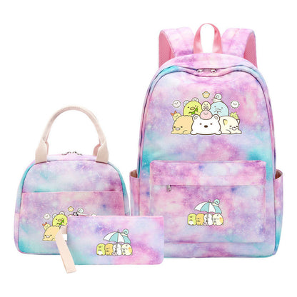 Corner Biology Student School Bag Lunch Bag Three Piece Set Backpack Set