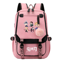 Comic Cartoon Fashion Usb Student Backpack Casual Woven Flap Backpack