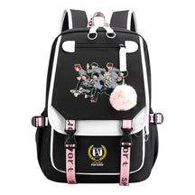 Comics My Heroes Academy Usb Student Backpack Casual Ribbon Flip Backpack