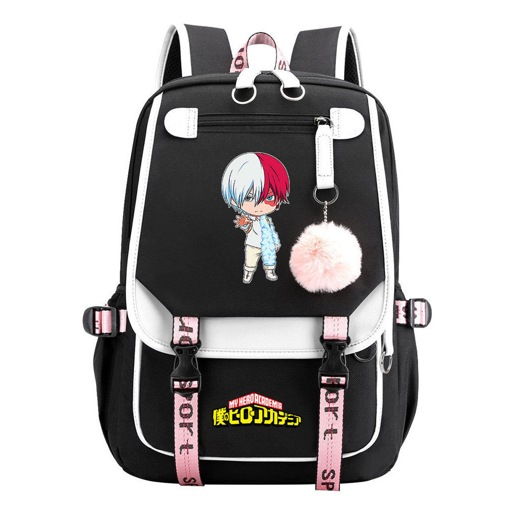 Comics My Heroes Academy Usb Youth Student Backpack Men's And Women's Leisure Ribbon Flip Backpack