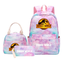 Jurassic Park Dinosaur Student School Bag Lunch Bag Three Piece Set Backpack Set