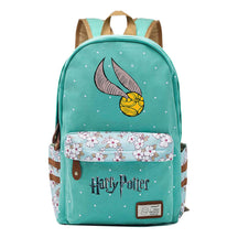 School Of Witchcraft And Wizardry Student Backpack With Floral Canvas Backpack