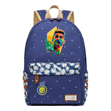 Football Star Cristiano Ronaldo Printed Student Backpack, Floral Casual Backpack