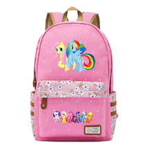 Pony Rainbow Unicorn Student School Bag Fragmented Canvas Girl Backpack