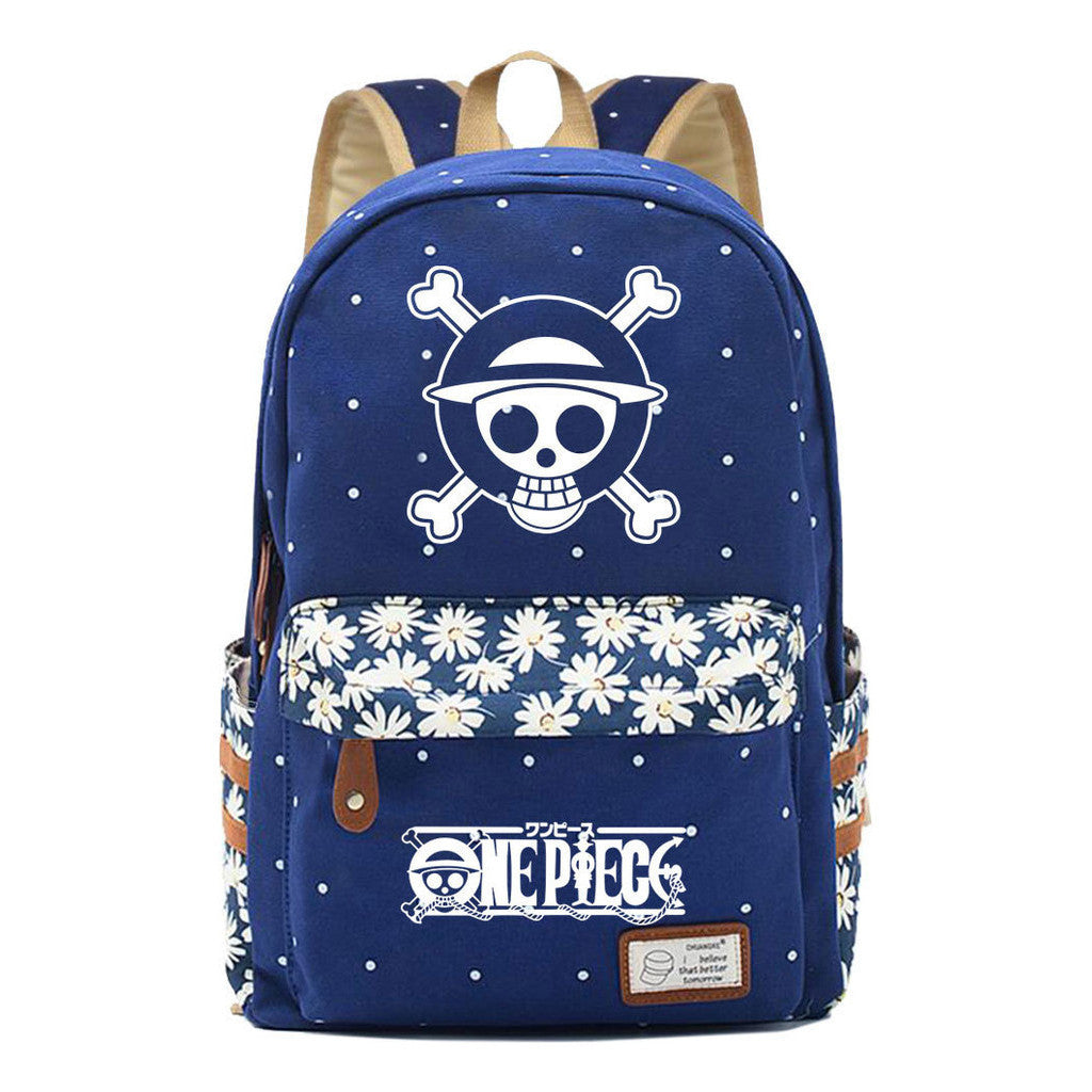 Anime Pirate Wang Lufei Printed Youth Student School Bag Fragmented Flower Men's And Women's Leisure Backpack